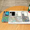 For OPPO Find N2 Flip Transparent Edge PC Folding Phone Case(Feather Yarn)