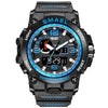 SMAEL 1545D Chronograph Calendar Alarm Clock Night Light Waterproof Watch Outdoor Men Watch(Blue)