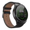 GW69 Plus Smart Watch, Support BT Call / Heart Rate / Blood Pressure / Blood Oxygen(Black + Leather Strap Black)