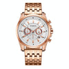OCHSTIN 7256 Fashion Steel Strap Multifunctional Quartz Men Watch(Rose Gold White)