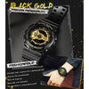 SANDA World Time Luminous Calendar Multifunctional Men Sports Quartz Watch(3110 Black Gold)