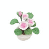 1:12 Mini House Toy Pocket Ornaments Simulation Potted Plant Rose(Pink and White)
