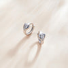 S925 Sterling Silver Bright Heart Ear Buckle Women Earrings