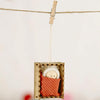 Christmas Celebration Supplies Wooden Box Small Doll Pendant Children Gift Small Doll Pendant Tree Pendant(Orange)