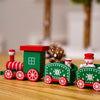 Christmas Decoration Wooden Train Kindergarten Christmas Festival Gift(White 4 Section)
