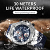 OCHSTIN 6100A Multifunctional Quartz Waterproof TPU Strap Men Watch(Rose Gold+Blue)