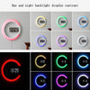 LED Mirror Hollow Wall Clock 7-color Switch Electronic Digital Display Wall Clock(White)