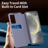 For Samsung Galaxy S25 5G Smart View Window Leather Phone Case with Card Slot(Purple)