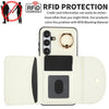 For Samsung Galaxy S25 5G Ring Holder Card Bag Skin Feel Phone Case(White)