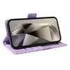 For Samsung Galaxy S25 Ultra 5G ENKAY Embossed Rhombus Starry Leather Phone Case with Screen Film(Purple)