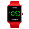 SKMEI 1541 Fashion Led Watch Square Couple Model Waterproof Electronic Watch Silicone Watch(Red)