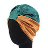 TJM-433 Double Layer Elastic Headscarf Hat Silk Night Cap Hair Care Cap Chemotherapy Hat, Size:  M (56-58cm)(Green Khaki)