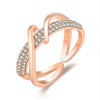 J357 Gold Plated Inlaid Fashion Index Finger Ring(Rose Gold)