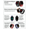 ET580 2.04 inch AMOLED Screen Sports Smart Watch Support Bluetooth Call /  ECG Function(Black Leather Band)