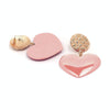 Peach Heart Earrings Retro Series Acrylic Stud Earrings for Women(Light Pink)