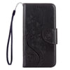 For Galaxy A3 (2017) / A320 Butterflies Love Flowers Embossing Horizontal Flip Leather Case with Holder & Card Slots & Wallet & Lanyard(Black)