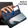 For Samsung Galaxy Z Fold5 5G Smart View Window Leather Phone Case with Card Slot(Blue)