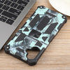 For Samsung Galaxy A06 4G Camouflage Armor Kickstand TPU Hybrid PC Magnetic Phone Case(Mint Green)