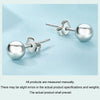 S925 Sterling Silver Platinum Plated Spherical Women Earrings, Size: L