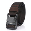 AWMN Men Outdoor Metal Buckle Elastic Nylon Belt, Length: 120cm(Twill Coffee Brown)