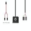 Desktop Computer Mobile Switch Computer Extension Cable Start Button, Color: Black Case Blue Light 2m Cable