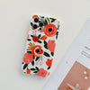 For iPhone 12 Pro Max Frosted Flowers Pattern IMD TPU Case with Metal Diamond Ring Holder(Red)