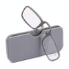 TR90 Pince-nez Reading Glasses Presbyopic Glasses with Portable Box, Degree:+2.50D(Grey)