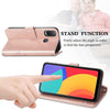 For Alcatel 1L 2021 Four-leaf Clasp Embossed Buckle Mobile Phone Protection Leather Case with Lanyard & Card Slot & Wallet & Bracket Function(Rose Gold)