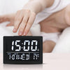 Large Screen LED Clock Bedside Multifunctional Electronic Alarm Clock(Black Shell Green Light)