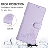 For Samsung Galaxy A26 5G Cat Rat Embossed Pattern RFID Leather Phone Case with Lanyard(Purple)