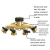 Garden Watering Agricultural Irrigation Family Car Wash Faucet Copper 4-way Ball Valve Water Divider(European Thread)
