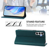 For Samsung Galaxy A14 5G / 4G RC01 Dual-Folded Magnetic Suction RFID Leather Phone Case(Dark Green)