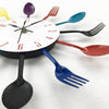 Cutlery Metal Kitchen Wall Clock Spoon Fork Creative Quartz Wall Mounted Clocks Modern Design Decorative Horloge White