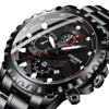 FNGEEN 5757 Men Waterproof Sports Fashion Stainless Steel Watch(White Steel Black Surface)