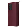 For Samsung Galaxy A33 5G Nine-card Slots Zipper Wallet Bag Leather Phone Case(Wine Red)