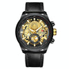 VAVA VOOM 2311P-JH2 Black Shell Belt Men Waterproof Sports Luminous Calendar Casual Quartz Hollow Watch