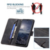 For Nokia G21 / G11 Magnetic Clasp RFID Blocking Anti-Theft Leather Case(Black)