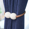 Fashion Adornments Pearl Magnetic Buckle Curtain Strap(Dark Coffee)