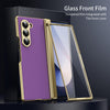 For Samsung Galaxy Z Fold5 Integrated AG Frosted Vacuum Plating Phone Case(Purple)