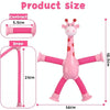 Telescopic Suction Cup Giraffe Funny Hundred Change Children Cartoon Educational Toy(Pink)