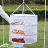 40 x 60cm  Foldable Drying Fishing Vegetables Fish Net Hanging Clothes Drying Storage Shelf, Spec: 3 Layers(White)