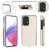 For Samsung Galaxy A53 5G Double Flap Zipper RFID Leather Phone Case with Short Lanyard(White)
