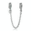 S925 Sterling Silver Stackable Heart-shaped Pendant Safety Chain
