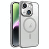 For iPhone 14 Hardware Side Cooling Skin Feel Frosted Metal Lens Frame MagSafe Phone Case(Grey)