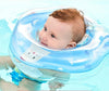 Cute Cartoon Chick Pattern Transparent PVC Adjustable Inflatable Baby Swimming Float Ring Neck Ring(Blue Medium)