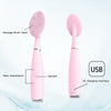 LSHOW YJK038 IPX6 Waterproof Hand-held Intelligent High Frequency Vibration Silicone Facial Cleaning Instrument(Pink)