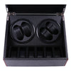 PU Leather 4+6 Double-Head Automatic Winding Motor Box Mechanical Watch Rotator, US Plug(Full Carbon Fiber)