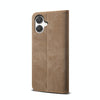 For Samsung Galaxy A06 5G Denim Texture Casual Style Horizontal Flip Leather Case(Khaki)