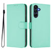For Samsung Galaxy A26 5G Skin Feel Solid Color Leather Phone Case with Lanyard(Mint Green)