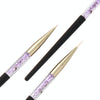Monja 7/9/11mm 3 PCS/set Brush Liner Flower Grid Image Painting Acrylic Handle Drawing Pen Manicure Tool(Black and Purple)
